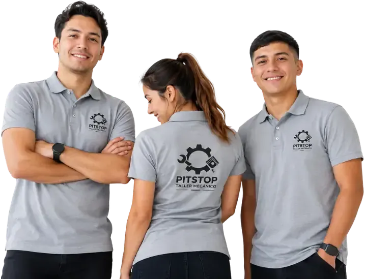 Equipo de emprendedores con playeras grises