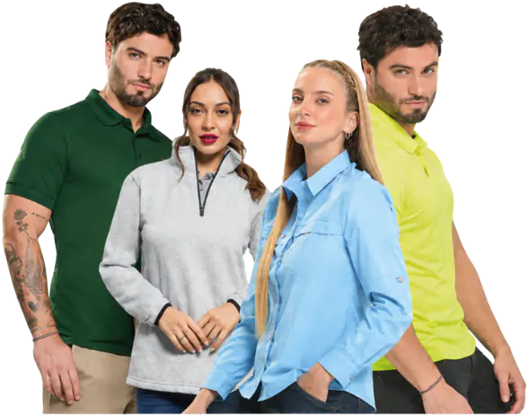 Grupo de modelos con playeras Fit Be Fresh